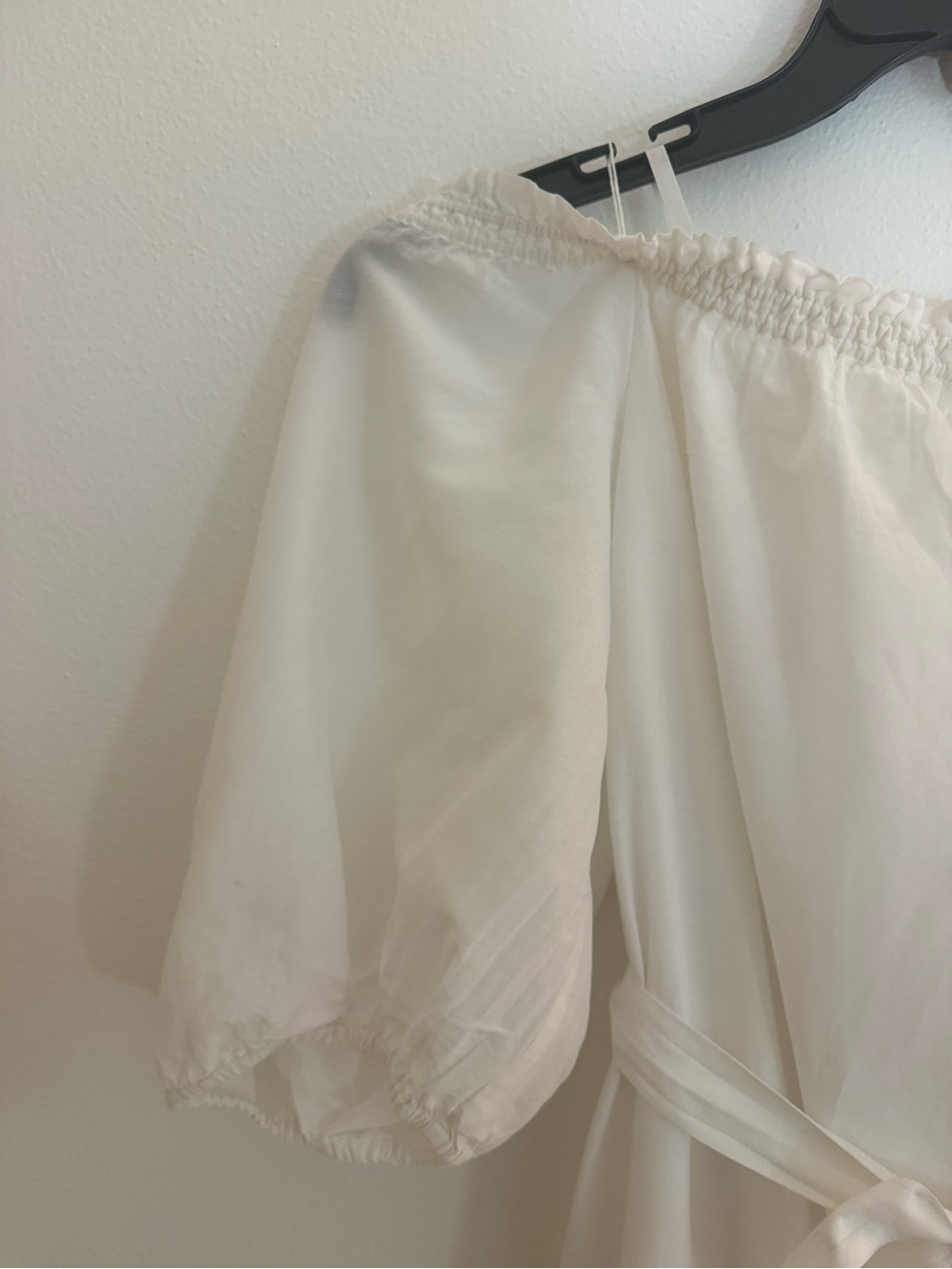 Anthropologie White Off-Shoulder Midi Peasant Dress XSP silk cotton fairycore - Picture 5 of 12